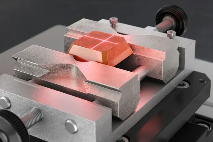 دستگاه سختی سنج درحال تست گیری